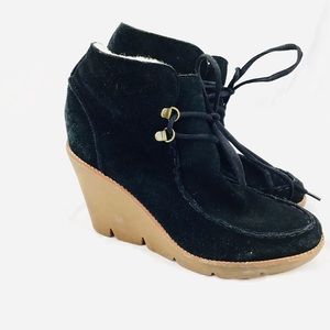 MICHAEL KORS Suede Shearling Platform Booties 8.5